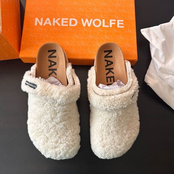 Naked Wolfe Malta Crème Shearling Size 44EU U.S. size 11 Slip On Mules Shoes main image 10
